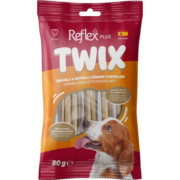 Reflex Dental Stick Plus Twix Tavuklu ve Biftekli Köpek Ödül Çubuğu 80gr ürün görseli 1