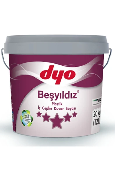 Dyo Beşyıldız Plastik Iç Cephe Duvar Boyası BUZ GÜMÜŞÜ 3,5kg ürün görseli 1