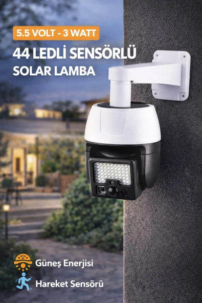 44 Led Sensörlü Solar Lamba 3 Modlu Bahçe Aydınlatma Kumandalı IP65 Su Geçirmez Duvar Lambası ürün görseli 1