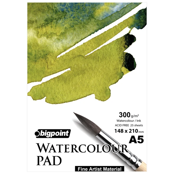 Bigpoint Suluboya Blok 300 Gram A5 - 25 Yaprak (Watercolour Pad) ürün görseli 1