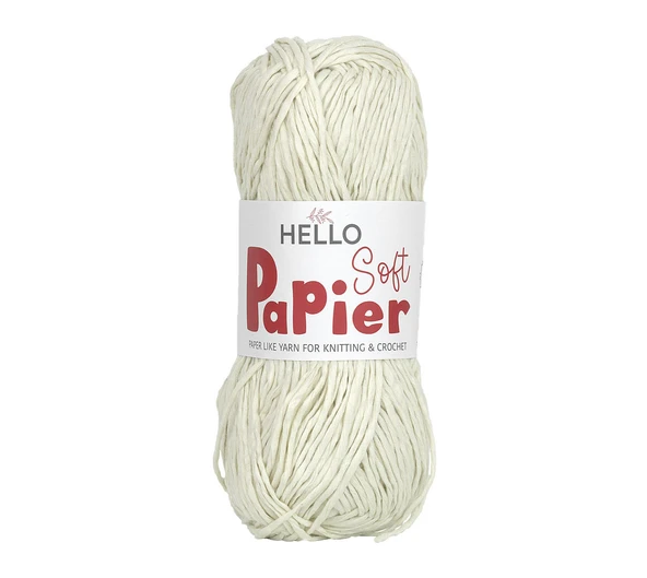 Hello Soft Papier Kağıt Çanta Örme İpi 100 Gram 100 Metre Krem P13 ürün görseli 1
