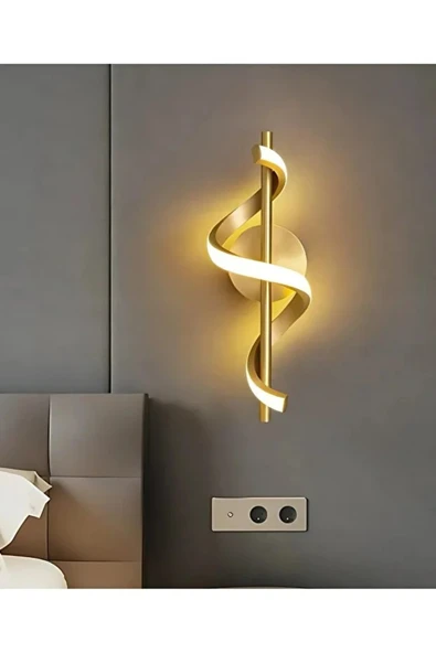 akyzlighting Kıvrık Model Pilli Tak Çalıştır Eskitme Led Aplik PİL DAHİL Eskitme ürün görseli 1
