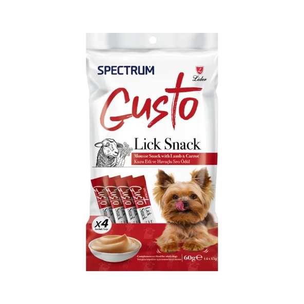 Spectrum Gusto Kuzu Etli ve Havuçlu Köpek Sıvı Ödül Maması (4 x 15 g) ürün görseli 1