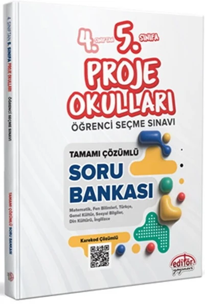 4. Sınıftan 5. Sınıfa Proje Okulları Seçme Sınavı Tamamı Çözümlü Soru Bankası Editör Yayınları ürün görseli 1
