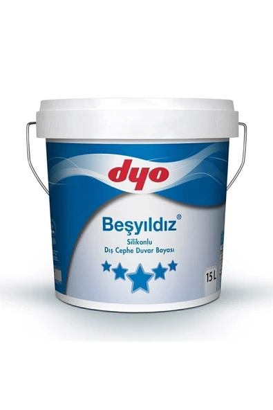 Dyo Beşyıldız Silikonlu Dış Cephe Duvar Boyası Beyaz 20 Kg (15LT ürün görseli 1