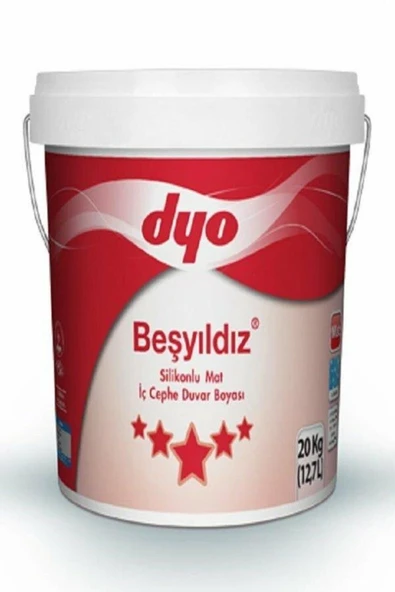 Dyo Beşyıldız Silikonlu Mat Iç Cephe Duvar Boyası Renk; Yeni Fil Dişi 20kg/10kg/3,5kg ürün görseli 1