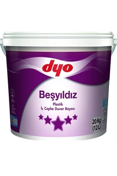 Dyo Beşyıldız Plastik Iç Cephe Duvar Boyası beyaz 20kg. ürün görseli 1