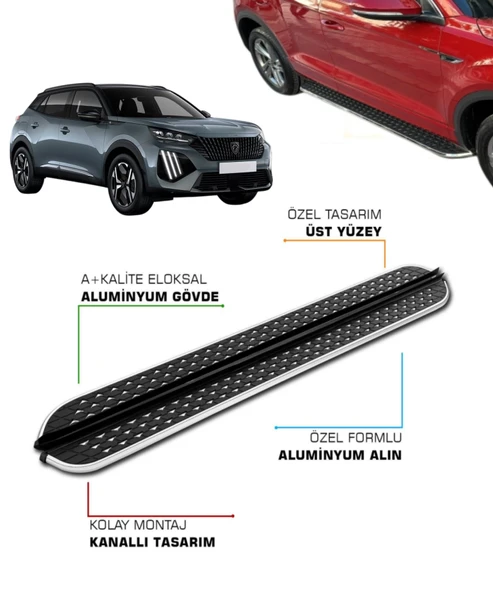 PEUGEOT 2008 UYUMLU 2020 2021 2022 2023 2024 2025 2026 ARACA ÖZEL YAN BASAMAK ürün görseli 1