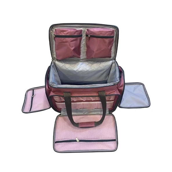 Pembe Ev Tipi Dikiş Makine Çantası | Çanta Hurcu | Profesyonel Dikiş Makinesi Çantası ürün görseli 1
