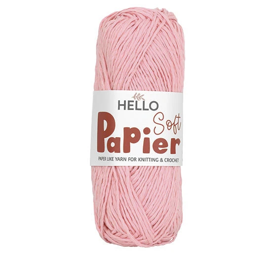 Hello Soft Papier Kağıt Çanta Örme İpi 100 Gram 100 Metre Pembe P16 ürün görseli 1