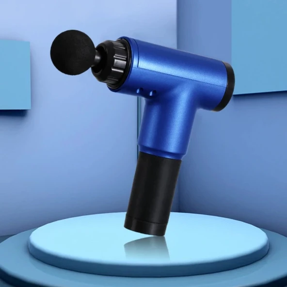 Pratik 4 Başlıklı 6 Seviye Hız Ayarlı Vurmalı Kas Yoğurmalı Titreşimli Masaj Tabancası Aleti ürün görseli 1
