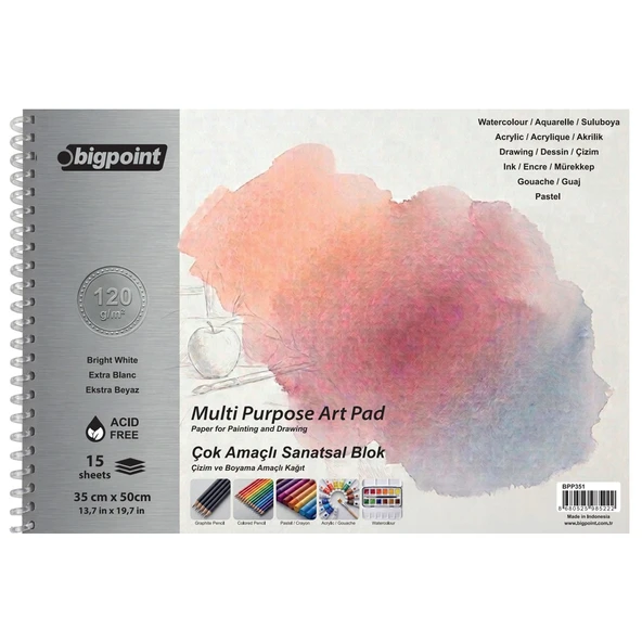 Bigpoint Sanatsal Resim Defteri 120 Gram 35x50cm - 15 Yaprak ürün görseli 1