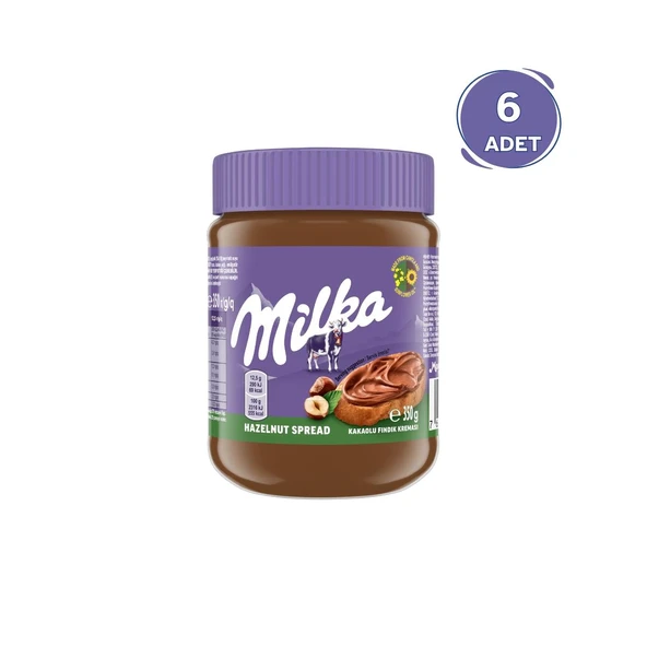 Milka Spread Hazelnut Sürülebilir Çikolata Kakaolu Fındık Ezmesi 350 gr - 6 Adet ürün görseli 1
