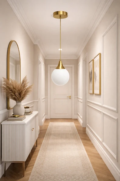 akyzlighting OPAK CAM GLOP BAŞLIKLI MODERN TEKLİ AVİZE Beyaz Cam 20 x 60 ürün görseli 1
