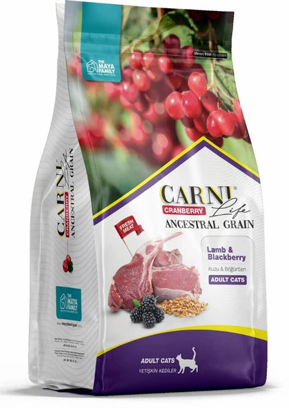 Carni Life Ata Tahıllı Kuzu Etli Ve Böğürtlenli Yetişkin Kedi Maması 10 Kg ürün görseli 1