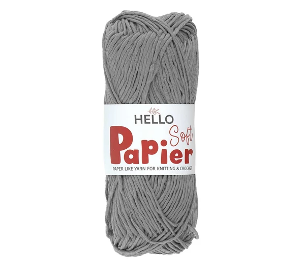 Hello Soft Papier Kağıt Çanta Örme İpi 100 Gram 100 Metre Gri P09 ürün görseli 1