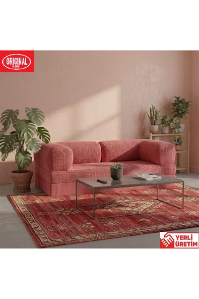HEREV K180X180 KÖŞE TAKIMI MODÜLER L TİPİ ŞARK KÖŞE ORJİNAL SÜNGERLİ KADİFE KUMAŞLI KANEPE Pembe ürün görseli 1