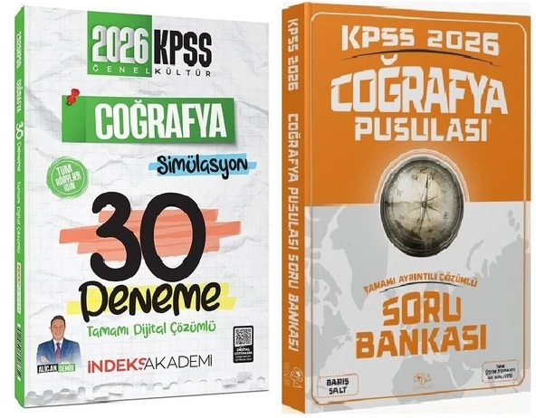 CBA + İndeks 2026 KPSS Coğrafya Pusulası Soru Bankası + 30 Deneme 2 li Set - Barış Salt, Alican Demir CBA + İndeks Akademi Yayınları ürün görseli 1