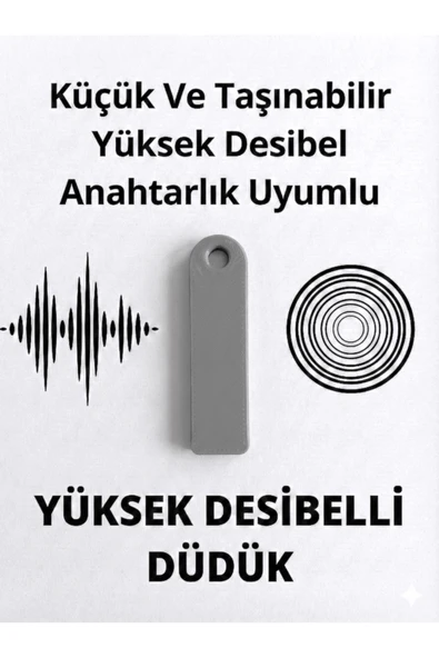 1 Adet Acil Durum Deprem Düdüğü Kompakt Yüksek Desibelli Gri ürün görseli 1