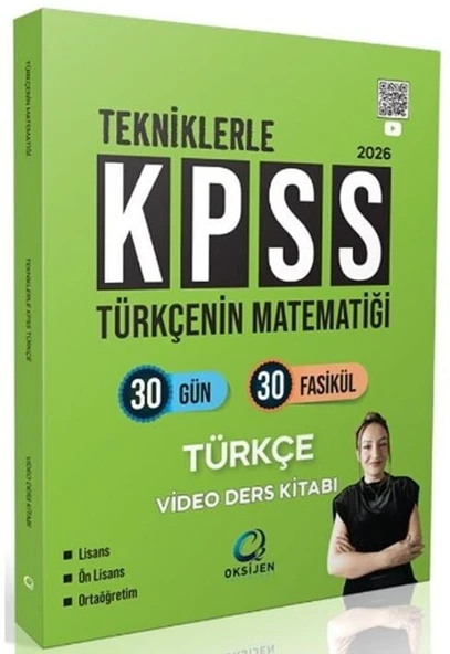 Oksijen 2026 KPSS Tekniklerle Türkçenin Matematiği Türkçe Video Ders Kitabı - Gamze Özdin Oksijen Yayınları ürün görseli 1