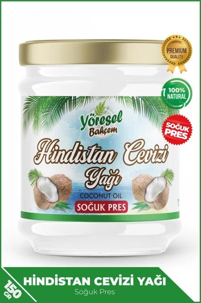 Yöresel Bahçem Hindistan Cevizi Yağı Soğuk Sıkım 150 gr ürün görseli 1