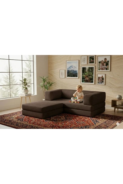 DECHOME HEREV 160x160 Köşe Koltuk Takımı Kahverengi ürün görseli 1