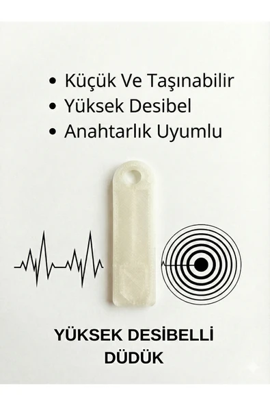 1 Adet Acil Durum Deprem Düdüğü Kompakt Yüksek Desibelli Şeffaf ürün görseli 1