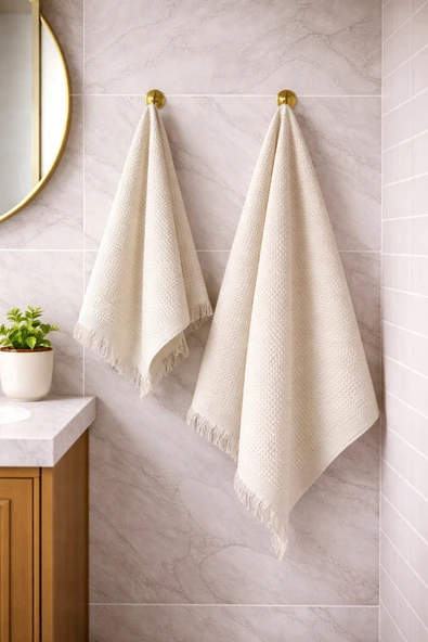 Sabia Daily %100 Pamuk Waffle Pike Havlu Seti – El Havlusu & Banyo Havlusu ürün görseli 1