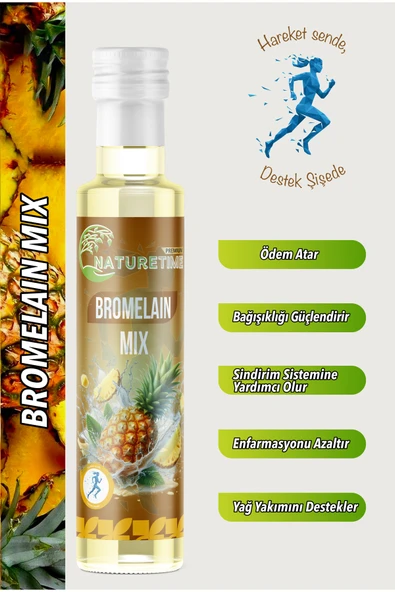 Naturetime Premium Bromelain Mix 250 ml Detoks İçeceği Pestisit & Ağır Metal İçermez Analizli Katkısız Doğal ürün görseli 1