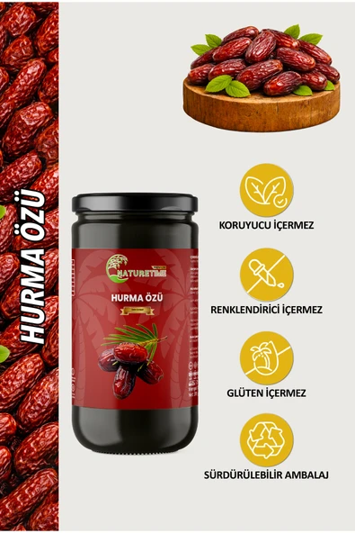 Naturetime Premium Hurma Özü 315 gr Doğal Katkısız Organik Pestisit & Ağır Metal İçermez Analizli ürün görseli 1