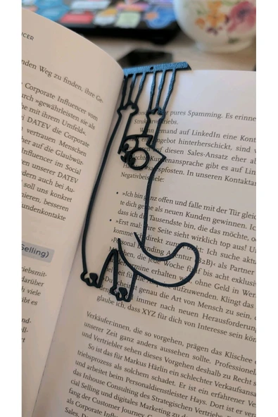 SORA DESIGN Sevimli Kedi Kitap Ayracı – Dekoratif Kitap Tutucu Siyah ürün görseli 1