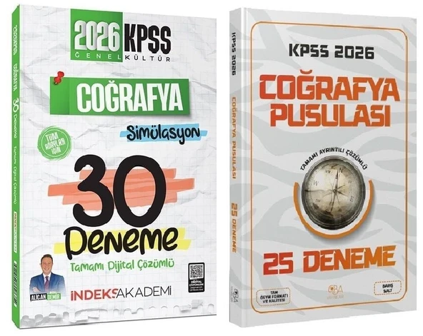 CBA + İndeks 2026 KPSS Coğrafya Pusulası 25+30 Deneme 2 li Set - Barış Salt, Alican Demir CBA + İndeks Akademi Yayınları ürün görseli 1