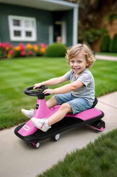 Birlik Oyuncak Sesli ve Işıklı Royal Swing Car URT042-001-PEMBE ürün görseli 1