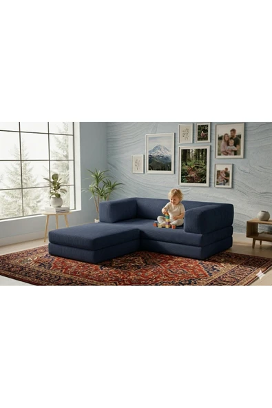 DECHOME HEREV 160x160 Köşe Koltuk Takımı Lacivert ürün görseli 1