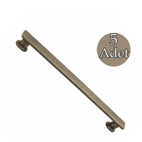 Özen 224 mm Çizme Antik Sarı Çekmece Kulp 5 Adet Set Modern Şık Dolap Çekmece Kulpu ürün görseli 1