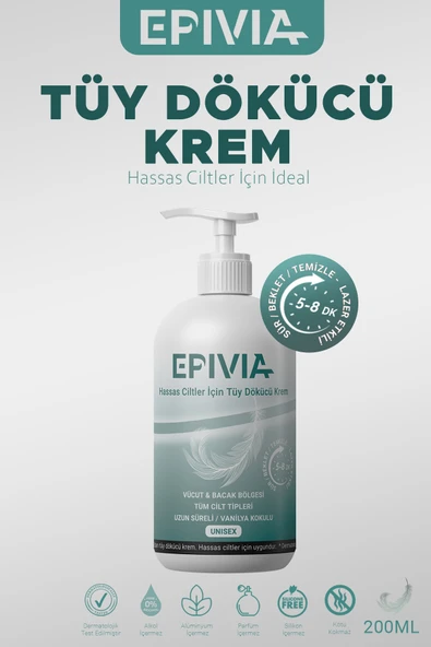 Epivia Tüy Dökücü Krem 200 ml - Hassas Ve Tüm Cilt Tipleri ürün görseli 1