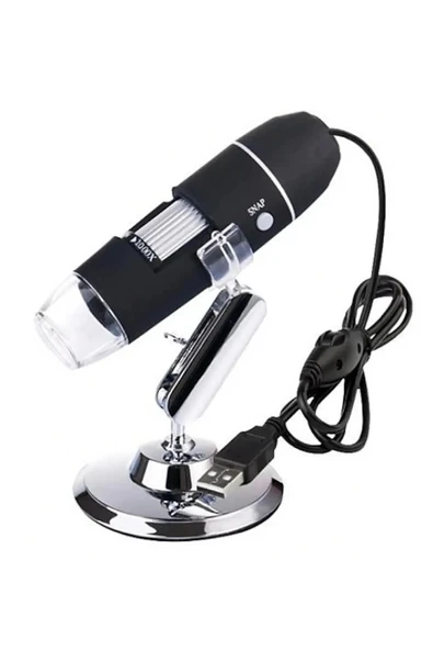 -1600X USB dijital mikroskop kamera endoskop 8LED büyüteç Metal standı ürün görseli 1
