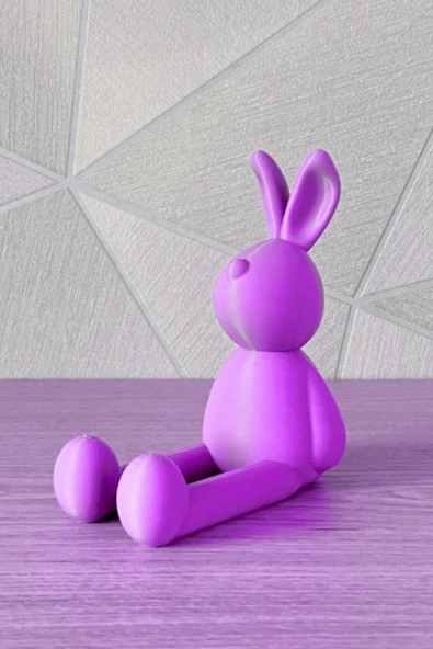 glowify prime glowify prime Telefon Tutucu Tavşan Tasarımlı Masaüstü Telefon Standı, Kişiye Özel Telefon Tutacağı Mor ürün görseli 1