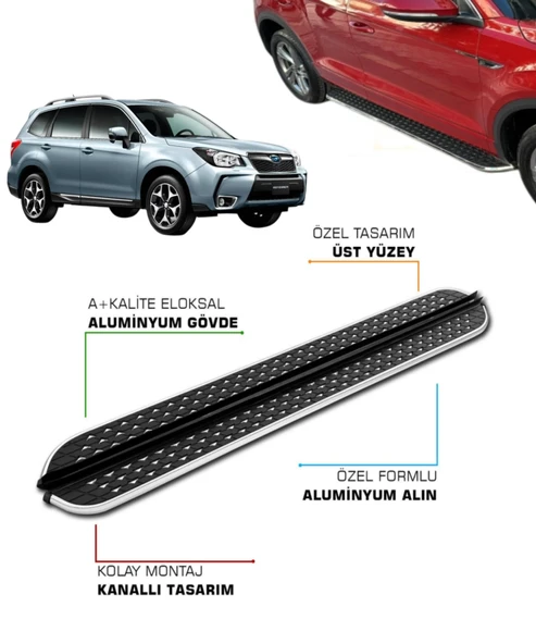 SUBARU FORESTER UYUMLU 2013 2014 2015 2016 2017 2018 2019 ARACA ÖZEL YAN BASAMAK ürün görseli 1
