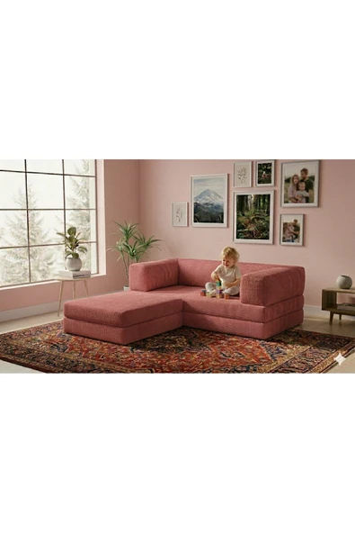DECHOME HEREV 160x160 Köşe Koltuk Takımı Pembe ürün görseli 1