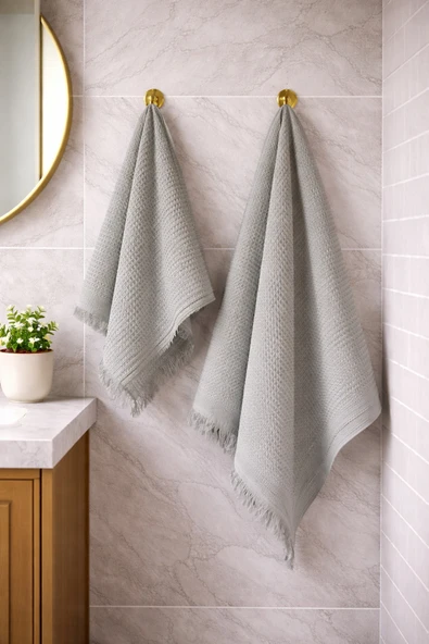 Sabia Daily %100 Pamuk Waffle Pike Havlu Seti – El Havlusu & Banyo Havlusu ürün görseli 1