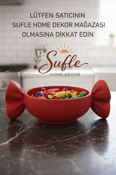 DEKORATİF SERT PLASTİK SUNUMLUK ŞEKERLİK MEYVE SEPETİ Kırmızı ürün görseli 1