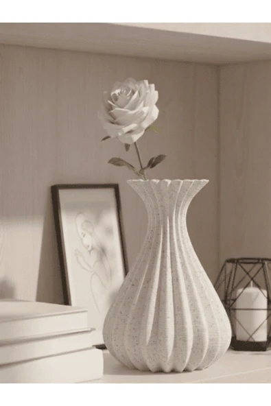 Vazo Modern Estetik 3D Baskı, Dekoratif, Bohem Mermer Desenli Mermer ürün görseli 1