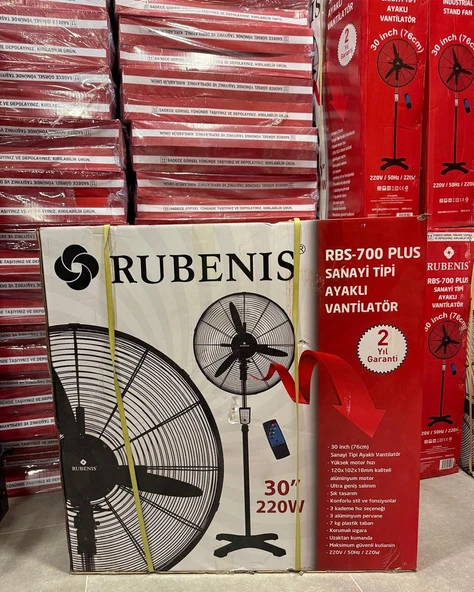 Rubenis RBS-700 Plus 30" 220W Kumandalı Sanayi Tipi Ayaklı Vantilatör ürün görseli 1
