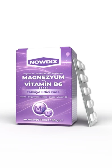 Nowdix Magnezyum Ve Vitamin B6 60 Tablet ürün görseli 1