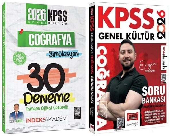 Yargı + İndeks 2026 KPSS Coğrafya Soru Bankası + 30 Deneme 2 li Set - Engin Eraydın, Alican Demir Yargı + İndeks Akademi Yayınları ürün görseli 1
