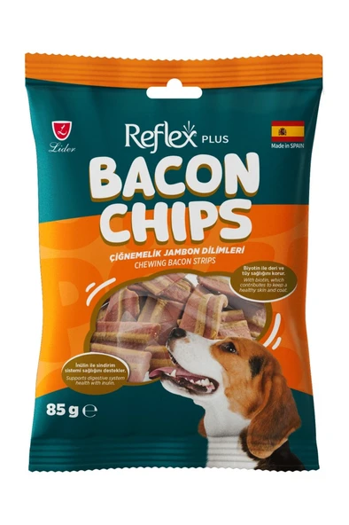 Reflex Dental Stick Plus Bacon Chips Jambonlu Dilim Köpek Ödül Maması 85gr ürün görseli 1