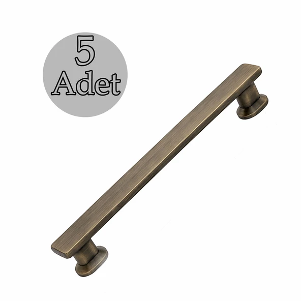 Özen 160 mm Çizme Antik Sarı Çekmece Kulp 5 Adet Set Metal Mobilya Kulpu Modern Dekoratif Tasarım ürün görseli 1