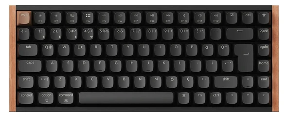 KEYCHRON K2 HE Special Edition Siyah RGB Manyetik Switch 2.4 GHz Kablosuz Ahşap Kenarlı Türkçe(K2H-F1-TR)  Klavye ürün görseli 1