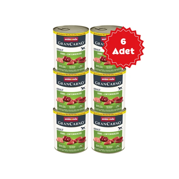 Animonda GranCarno Sığırlı ve Ördekli Yetişkin Köpek Konservesi 6x400gr ürün görseli 1